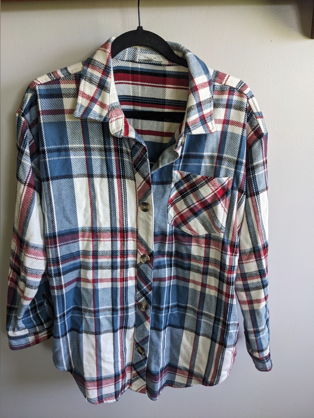Maurice’s Soft Plaid Shacket with pocket Cozy 100% Cotton Natural Fibers Size Sm